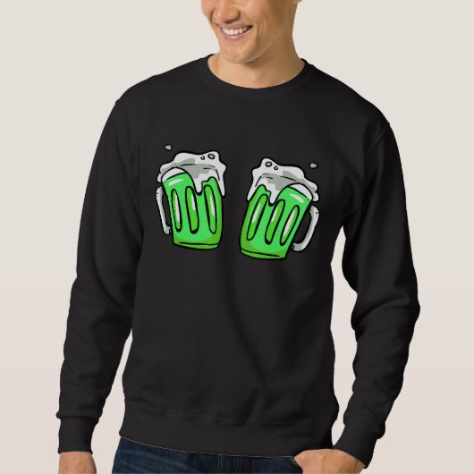 Saint Patrick S Day Happy Graphic Beer Drink Gr Trui (Voorkant)