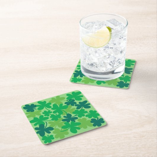 Saint Patrick’s Day Shamrock Clovers Paper Coaster Kartonnen Onderzetters (Insitu)