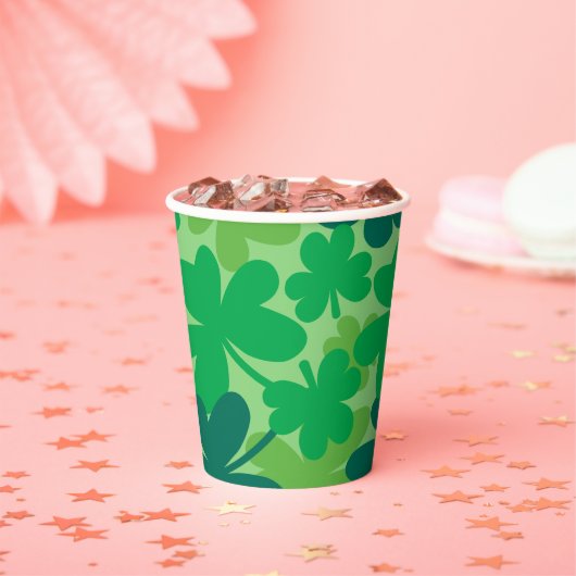Saint Patrick’s Day Shamrock Green Paper cups Papieren Bekers (Insitu)