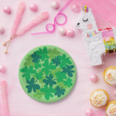 Saint Patrick’s Day Shamrock Green Paper Plates Papieren Bordje (Feest)