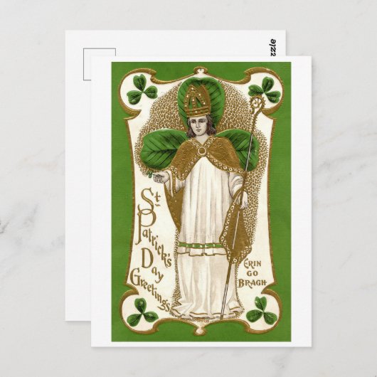 Saint Patrick, Shamrock Briefkaart (Voorkant / Achterkant)