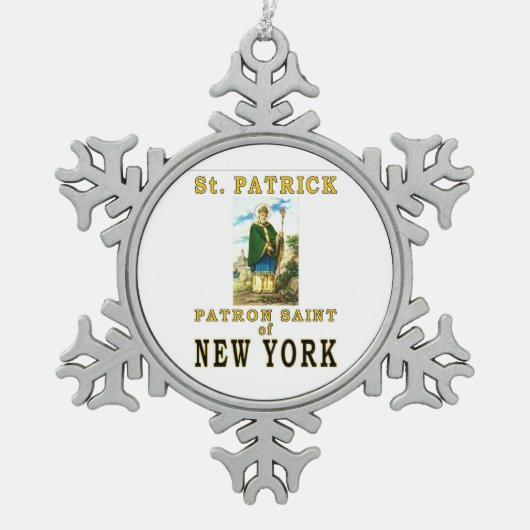 SAINT PATRICK TIN SNEEUWVLOK ORNAMENT (Voorkant)