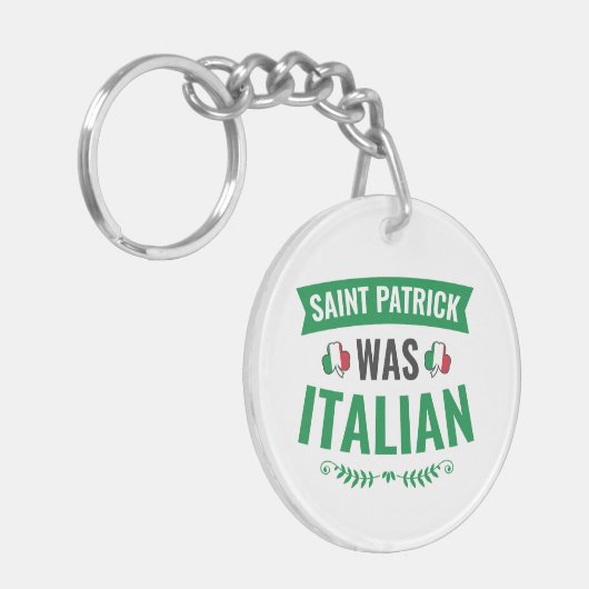 Saint Patrick was de Italiaanse St Patricks Day Sleutelhanger (Voorkant Links)