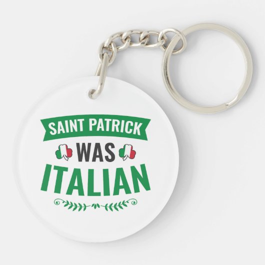 Saint Patrick was de Italiaanse St Patricks Day Sleutelhanger (Achterkant)