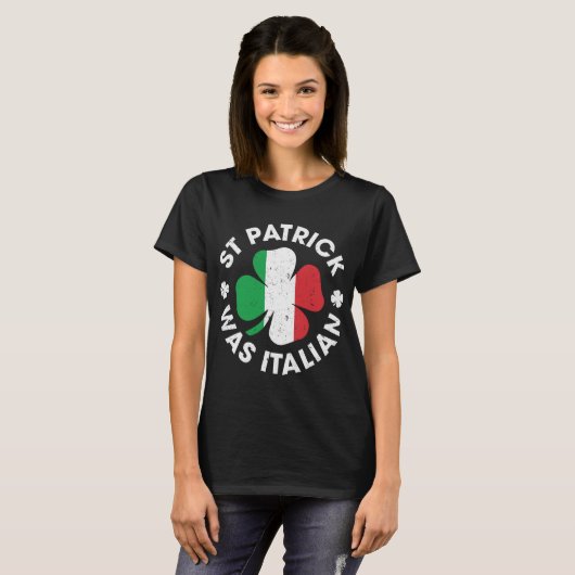 Saint Patrick was Italiaans Shamrock Italië T-shirt (Voorkant volledig)