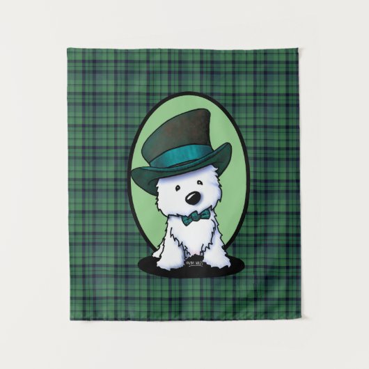 Saint Patrick Westie KiniArt Wandkleed (Voorkant)