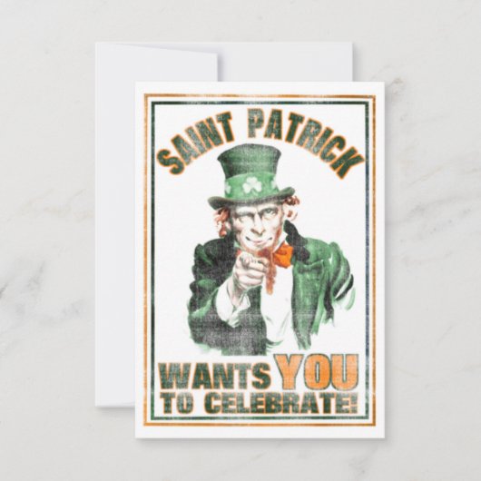 Saint Patrick WIL DAT U uitnodigingen tot het vier (Voorkant)