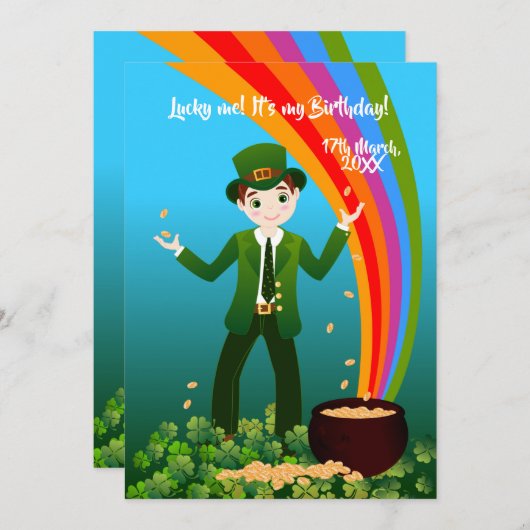 Saint Patrick's Birthday Boy Dank je Kaart (Voorkant / Achterkant)