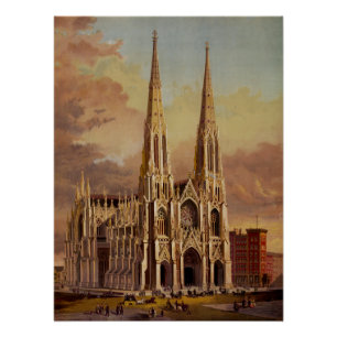 Saint Patrick's Cathedral in het centrum van Manha Perfect Poster