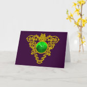 SAINT PATRICK'S CELTIC HEART,paars,wit Kaart (Gele Bloem)