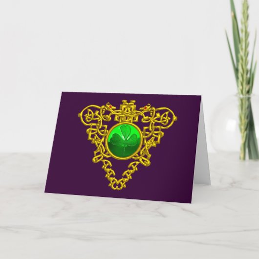 SAINT PATRICK'S CELTIC HEART,paars,wit Kaart (Voorkant)