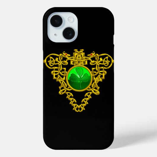 SAINT PATRICK'S CELTIC HEART SHAMROCK Gold Black Case-Mate iPhone Case (Achterkant)