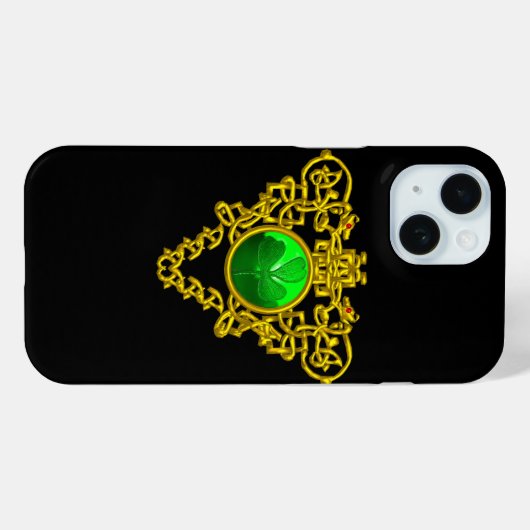 SAINT PATRICK'S CELTIC HEART SHAMROCK Gold Black Case-Mate iPhone Case (Achterkant (horizontaal))