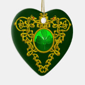 SAINT PATRICK'S CELTIC HEART- Shamrock Keramisch Ornament (Rechts)