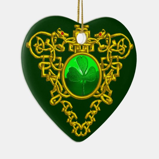 SAINT PATRICK'S CELTIC HEART- Shamrock Keramisch Ornament (Rechts)