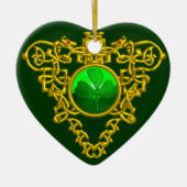 SAINT PATRICK'S CELTIC HEART- Shamrock Keramisch Ornament (Voorkant)