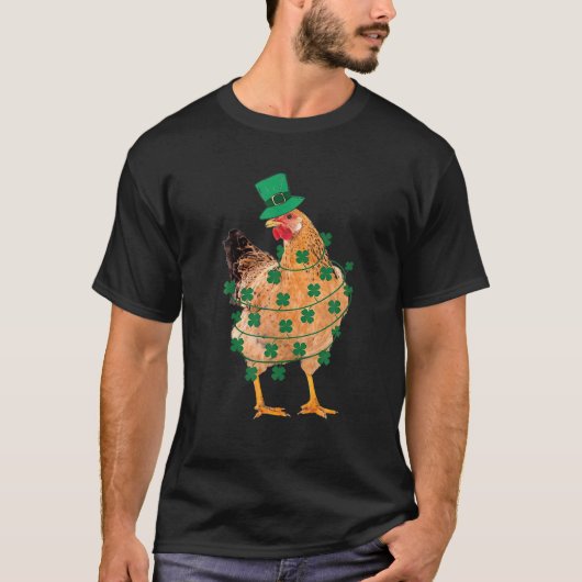 Saint Patrick's Chicken Irish Shamrock Cute Pet T-shirt (Voorkant)