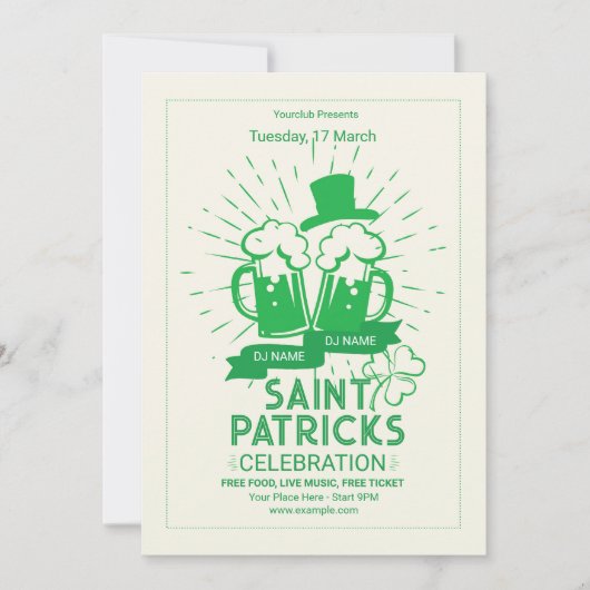 Saint patrick's dag uitnodiging flyer sjabloon (Voorkant)