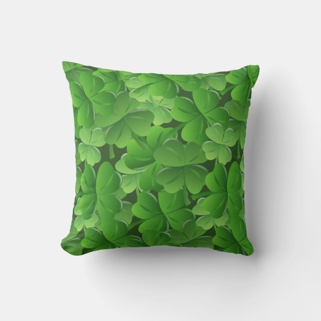 Saint Patricks Dag Vier Leaf Clover Irish Kussen (Voorkant)