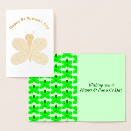 Saint Patricks Dag Vlinder Folie Kaart (Display)