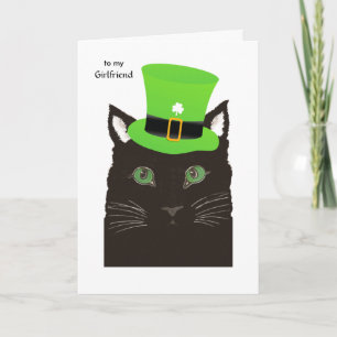 Saint Patricks Dag voor Vriendin Black Cat in Pet Kaart