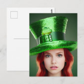 Saint Patricks Dag Vrouw Briefkaart (Voorkant / Achterkant)