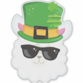Saint Patrick's Day, Alpaca, Llama, Pet Leprechaun Sticker (Voorkant)