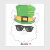Saint Patrick's Day, Alpaca, Llama, Pet Leprechaun Sticker (Vel)