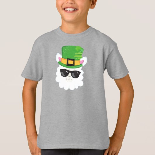 Saint Patrick's Day, Alpaca, Llama, Pet Leprechaun T-shirt (Voorkant)