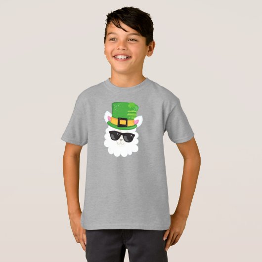 Saint Patrick's Day, Alpaca, Llama, Pet Leprechaun T-shirt (Voorkant volledig)