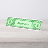 Saint Patricks Day Bee and Shamrocks Custom Bureau Naambordje (Voorkant)