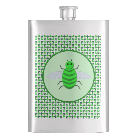 Saint Patricks Day Bee en Shamrocks Flacon (Voorkant)