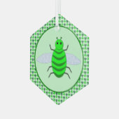 Saint Patricks Day Bee en Shamrocks Glas Ornament (Voorkant links)