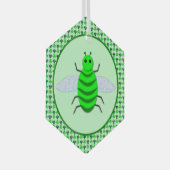 Saint Patricks Day Bee en Shamrocks Glas Ornament (Voorkant Rechts)