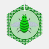 Saint Patricks Day Bee en Shamrocks Glas Ornament (Achterkant)