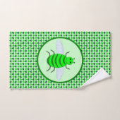 Saint Patricks Day Bee en Shamrocks Handdoek (Handdoek)