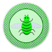 Saint Patricks Day Bee en Shamrocks Keramische Knop (Voorkant)