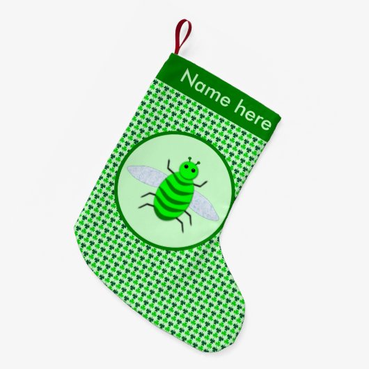 Saint Patricks Day Bee en Shamrocks Kleine Kerstsok (Voorkant (Hangend))