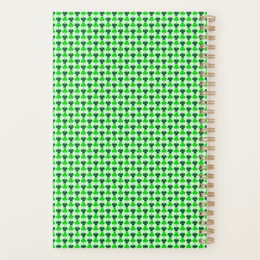 Saint Patricks Day Bee en Shamrocks Planner (Achterkant)