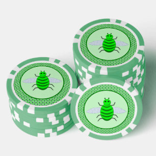 Saint Patricks Day Bee en Shamrocks Poker Chips