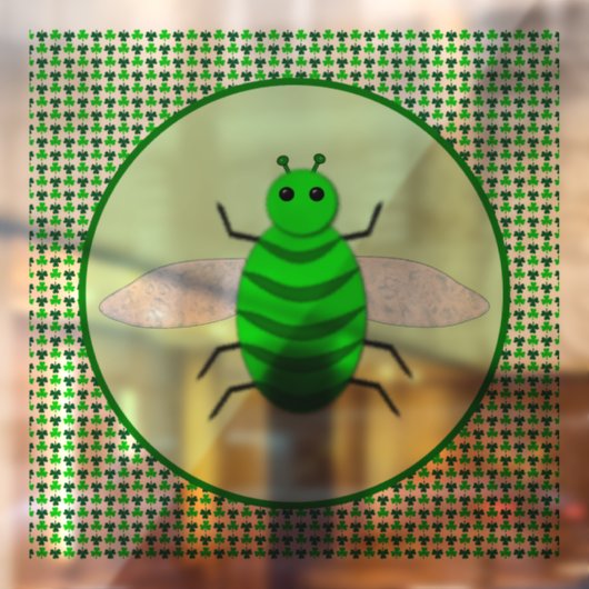 Saint Patricks Day Bee en Shamrocks Raamsticker (Vel 2)