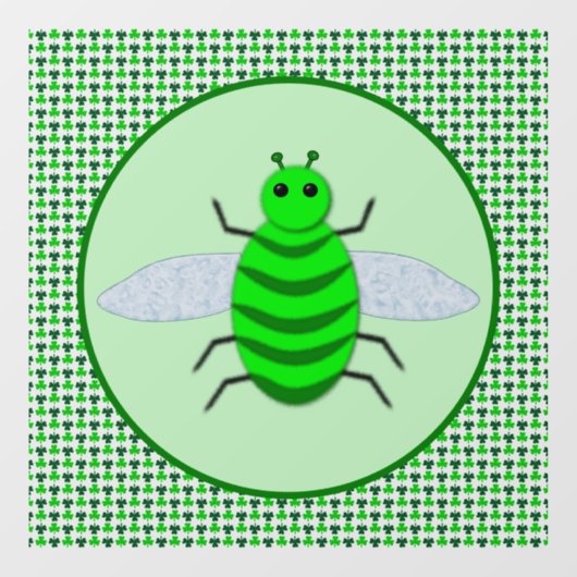 Saint Patricks Day Bee en Shamrocks Raamsticker (Vel)