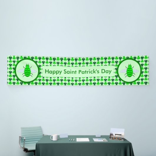 Saint Patricks Day Bee en Shamrocks Spandoek (Beurs)