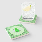 Saint Patricks Day Bee en Shamrocks Stenen Onderzetter (Zijkant)