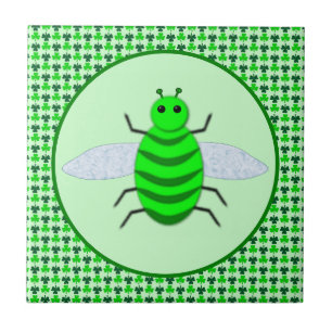 Saint Patricks Day Bee en Shamrocks Tegeltje