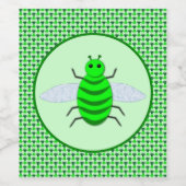 Saint Patricks Day Bee en Shamrocks Wijn Etiket (Enkel label)