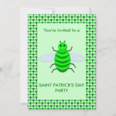 Saint Patricks Day Bij en Klavertjes Kaart (Voorkant)