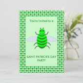Saint Patricks Day Bij en Klavertjes Kaart (Staand voorkant)