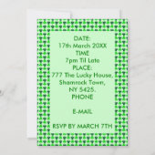 Saint Patricks Day Bij en Klavertjes Kaart (Achterkant)