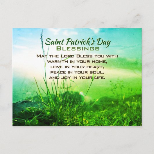 Saint Patrick's Day Blessings, Irish Prayer Briefkaart (Voorkant)